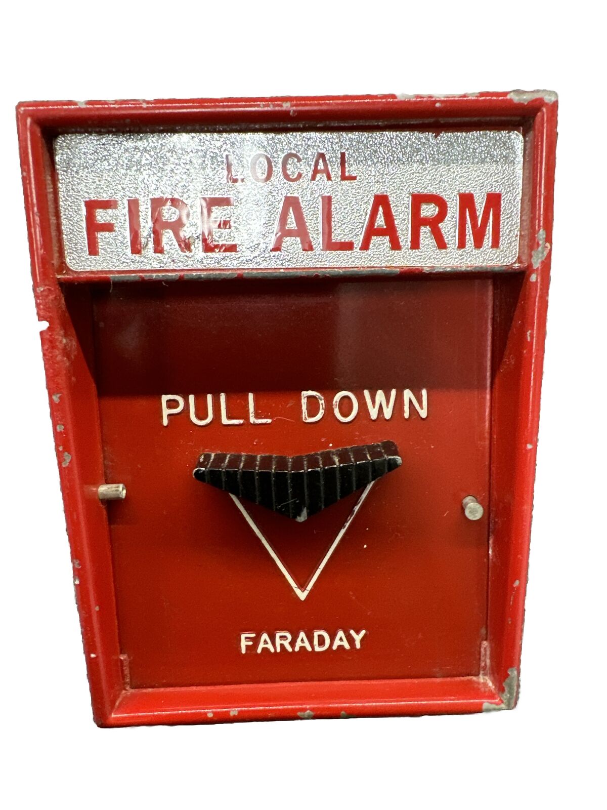 Vintage Faraday 10123-1 Fire Alarm Pull Station Rare Switch Non Coded No Key RED