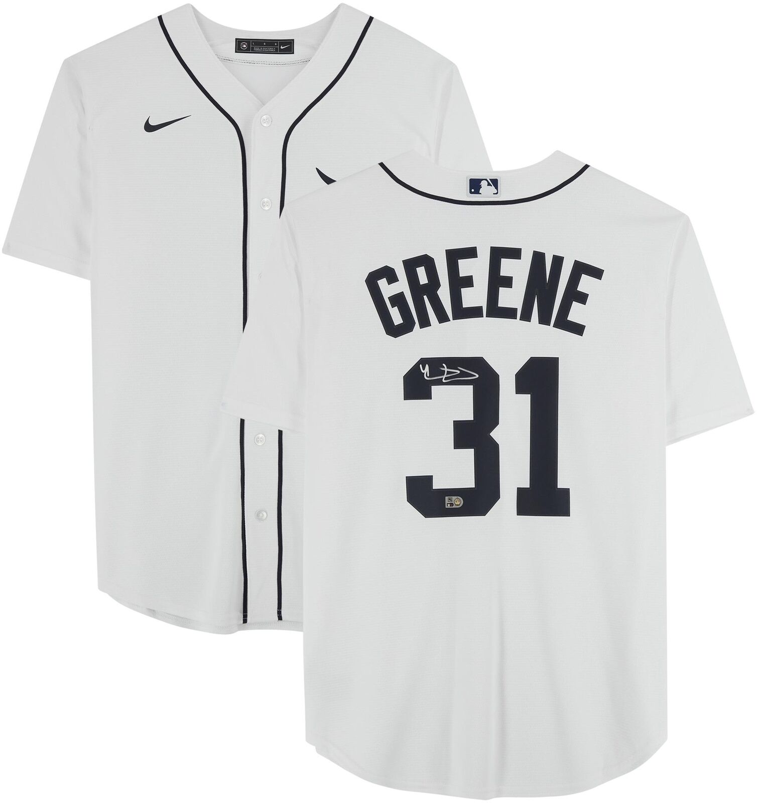 Riley Greene Detroit Tigers Autographed White Nike Replica Jersey