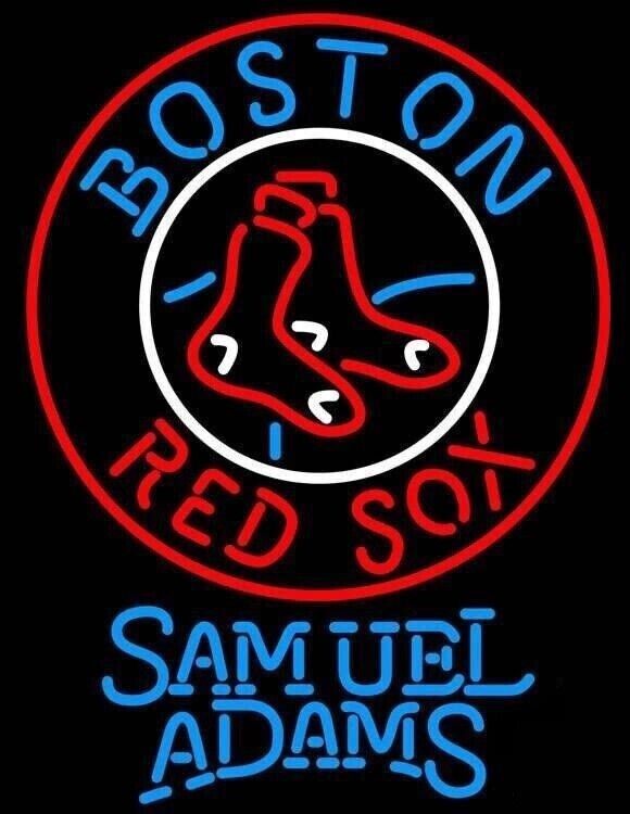 Boston Red Sox Samuel Adams Neon Sign Light 24x20 Lamp Beer Bar Wall Decor