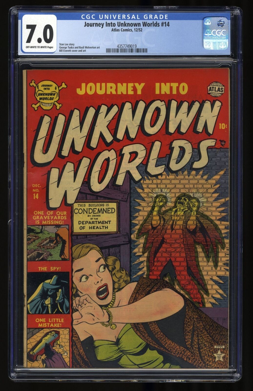 Journey Into Unknown Worlds #14 CGC FN/VF 7.0 Marvel 1952