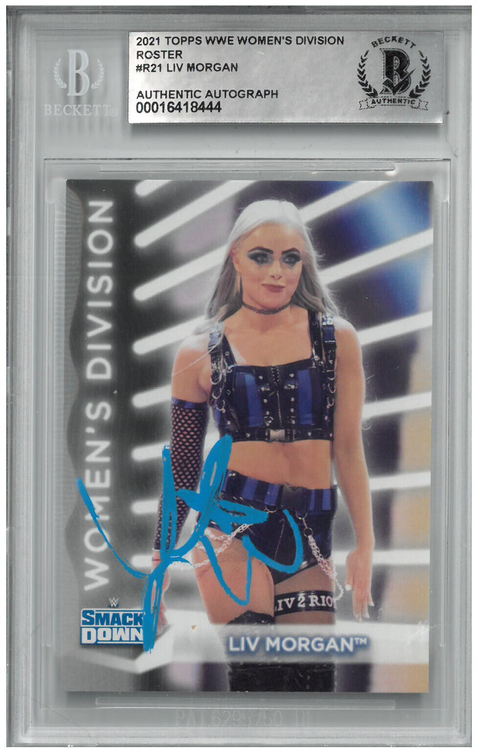 Liv Morgan Signed Autograph Slabbed WWE 2021 Topps Women's Division Card BAS