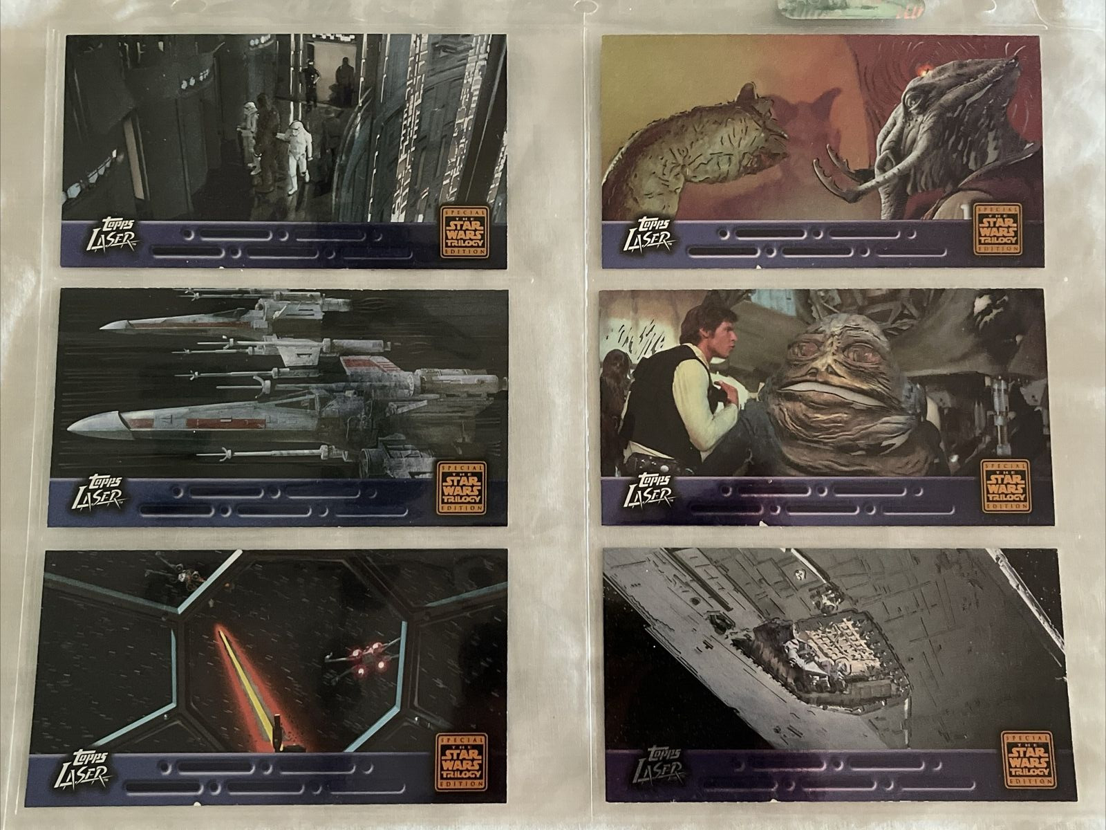 Star Wars Trilogy 1997 Topps Laser Cut Widevision Cards Set of 6