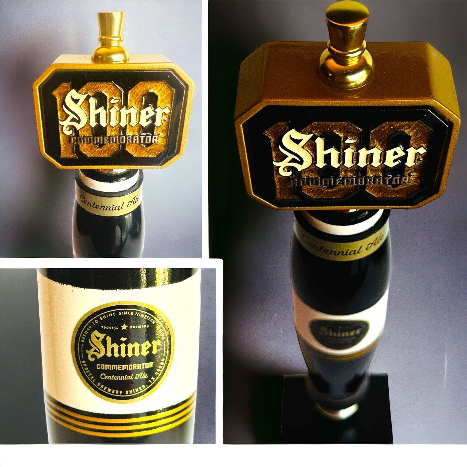 Vintage Shiner Beer Tap Handle 100 Year Anniversary Centennial Ale 12” RARE