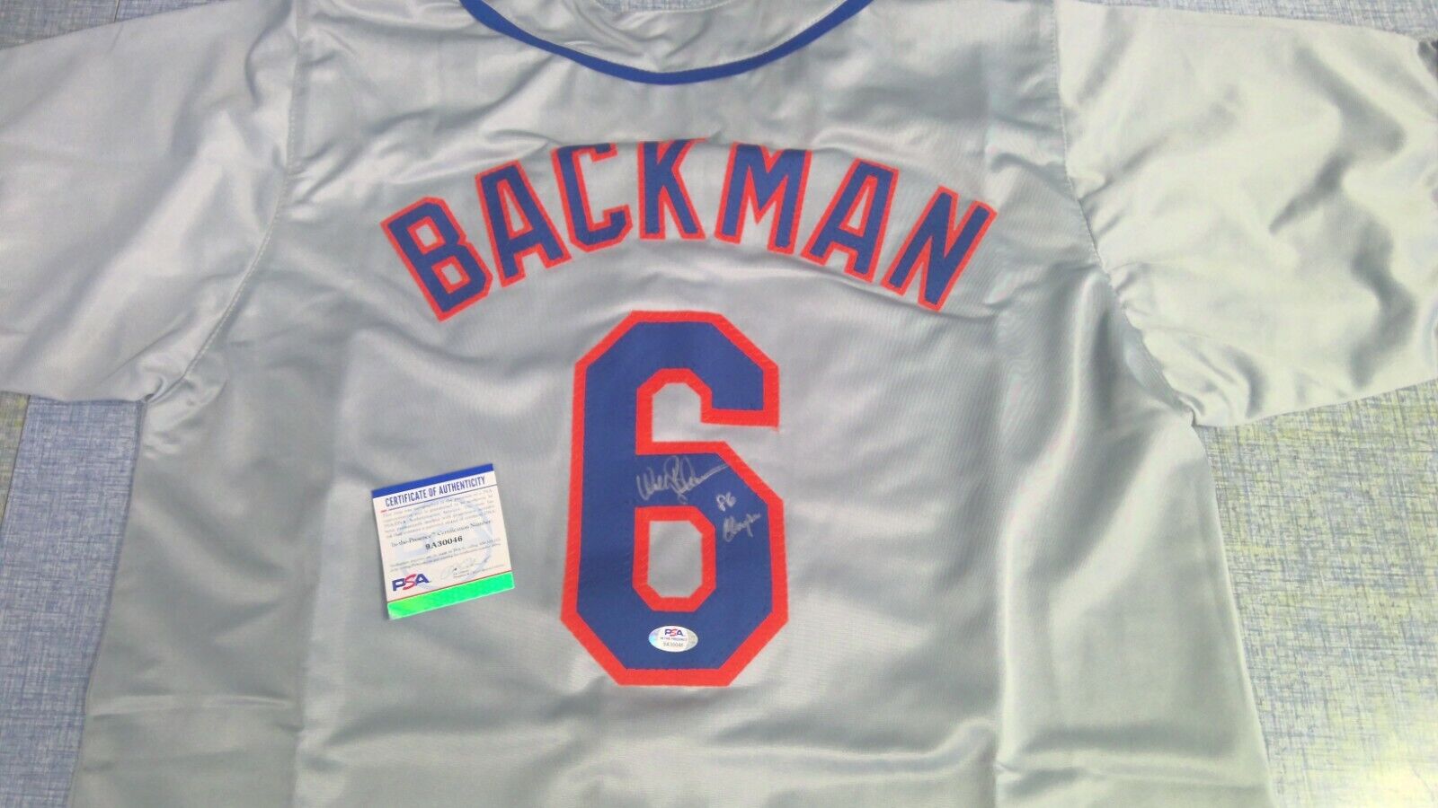 Wally Backman Autographed New York Mets #6 Signed Custom Jersey PSA/DNA