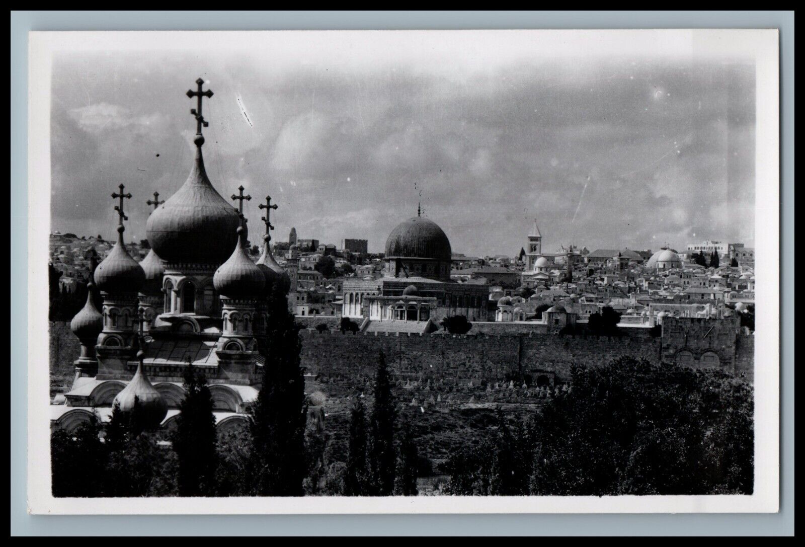 GENERAL VIEW OF JERUSALEM Vintage RPPC Photo Postcard c1950s Photo Leon