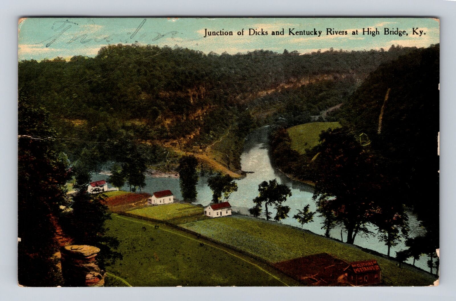 High Bridge KY-Kentucky, Junction of Dicks and Kentucky Rivers, Vintage Postcard