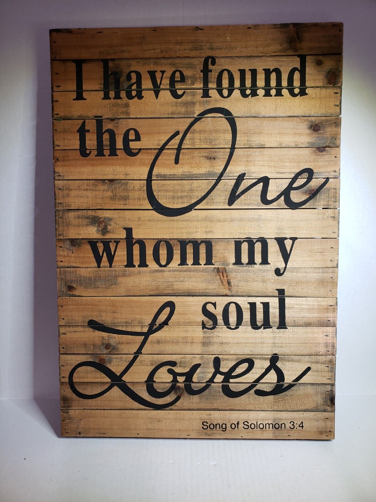 Large 16x23  Song of Solomon 3:4 Wood Christian Wall Art Ready to Hang Unframed