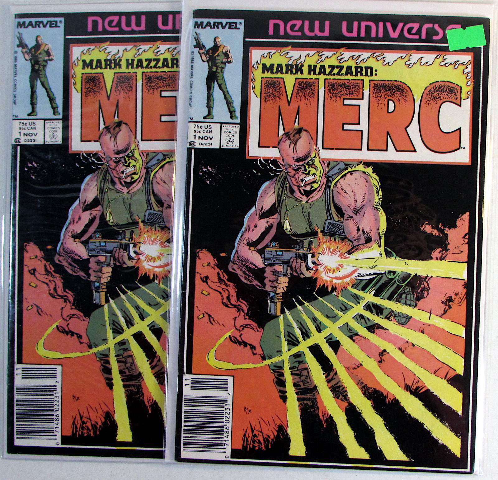 Mark Hazzard: Merc Lot of 2 #1 x2 Marvel (1986) Newsstand Comic Books