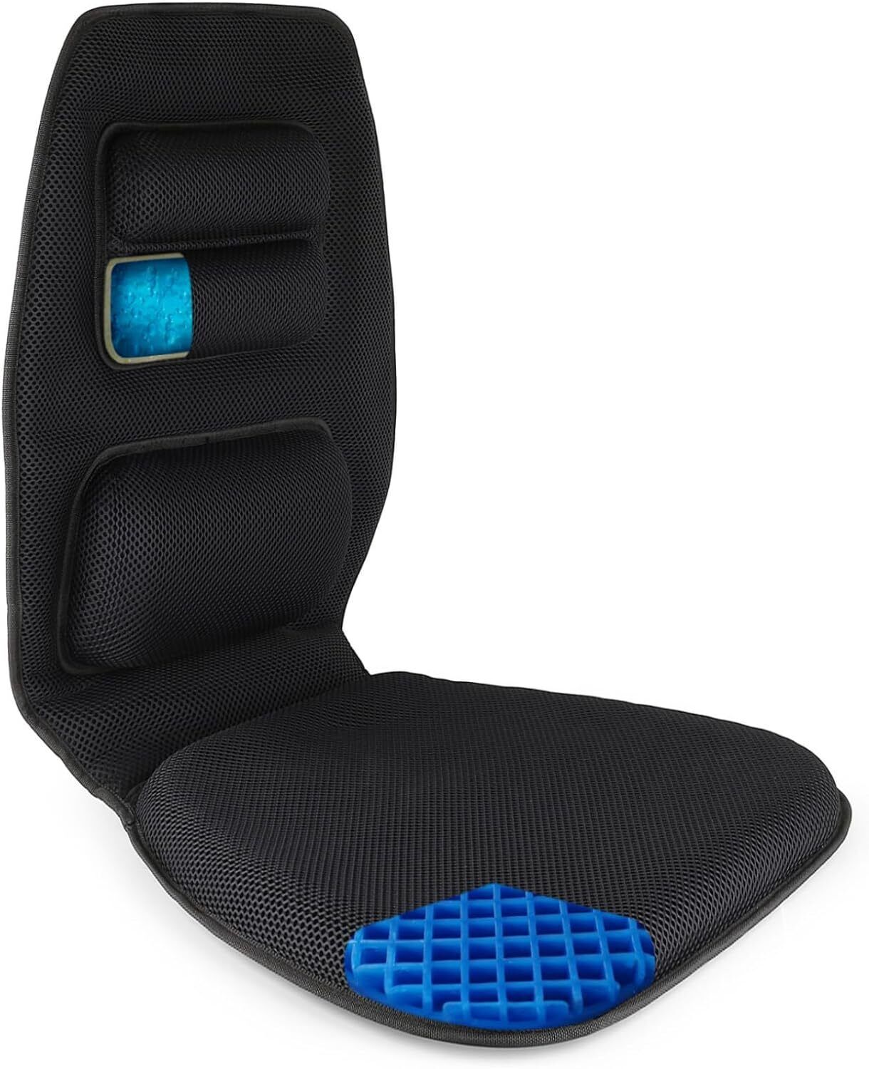Premium Gel Cushion and Firm Back Support | Seat Cushion Pad and Upper Lower