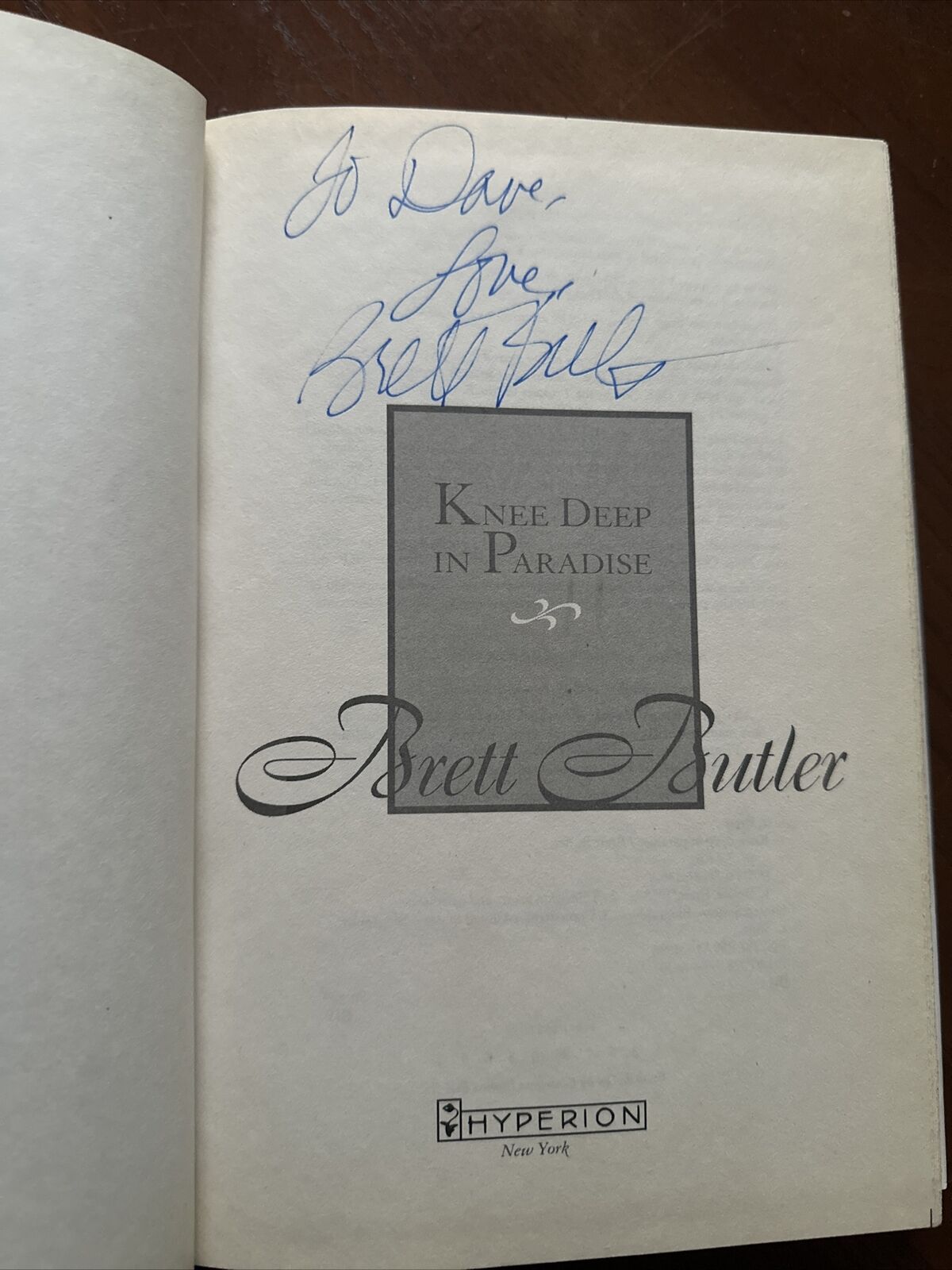 Knee Deep in Paradise -  Book by Brett Butler Autographed