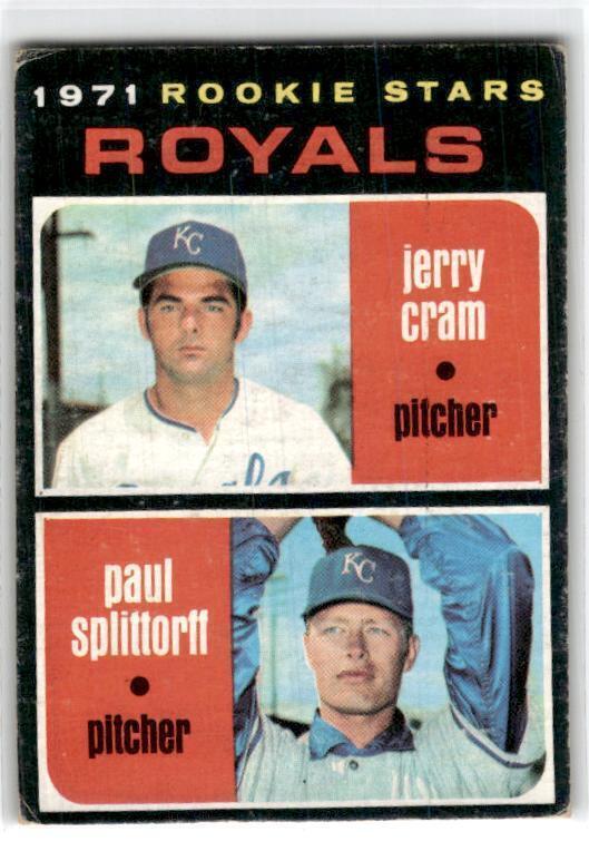 1971 Topps #247 Royals Rookie Stars (Jerry Cram / Paul Splittorff) Original