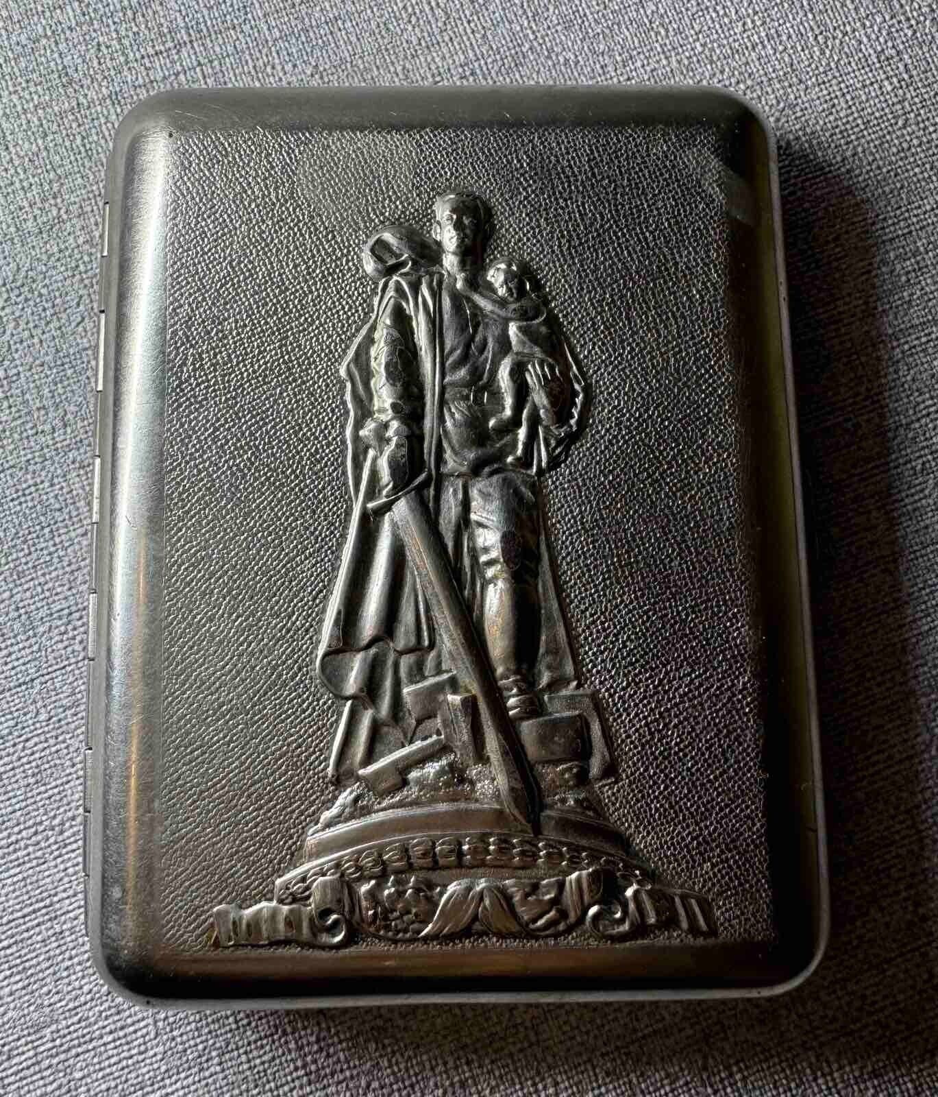 Vintage 1960s USSR Box Case Cigarette Metal Silver Plated Collectibles Gift