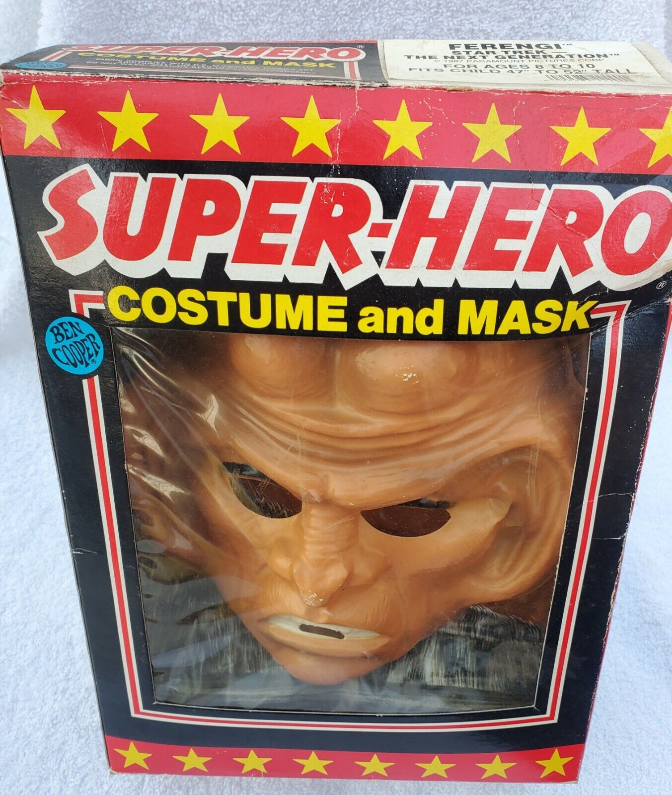 Vintage 1987 Star Trek Ferengi Klingon Ben Cooper Halloween Costume/Mask in Box
