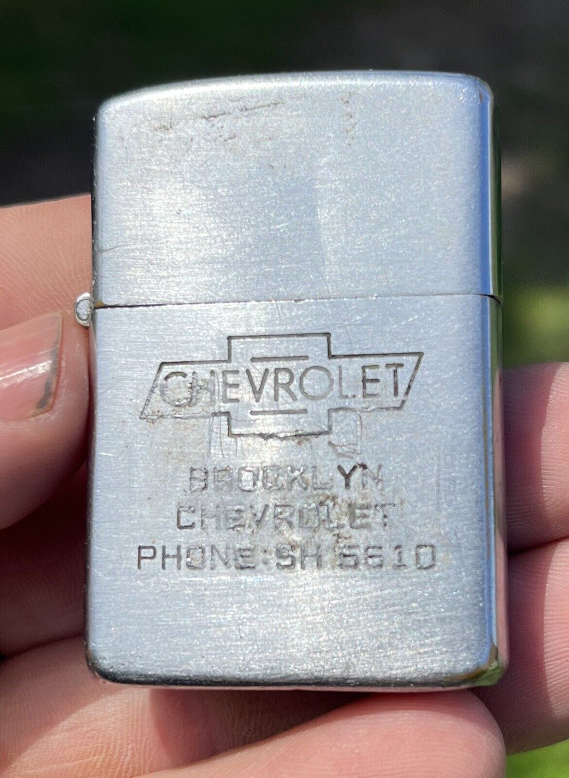 Vintage Brooklyn Chevrolet 3 Barrel Zippo Lighter