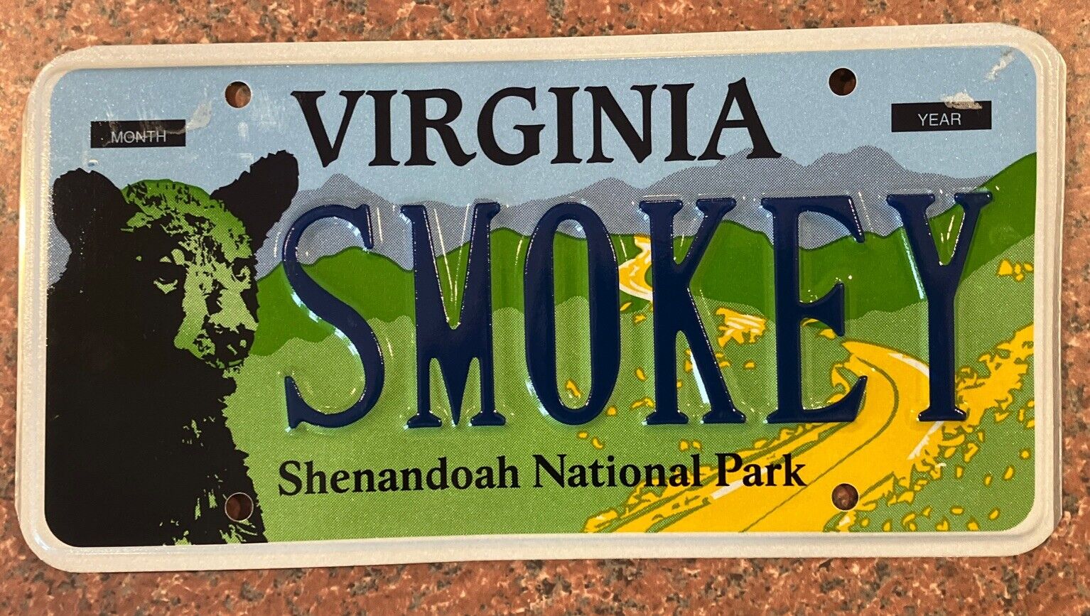 Exp Virginia Personalized Vanity License Plate Va DMV Tag Smokey Bear Sign