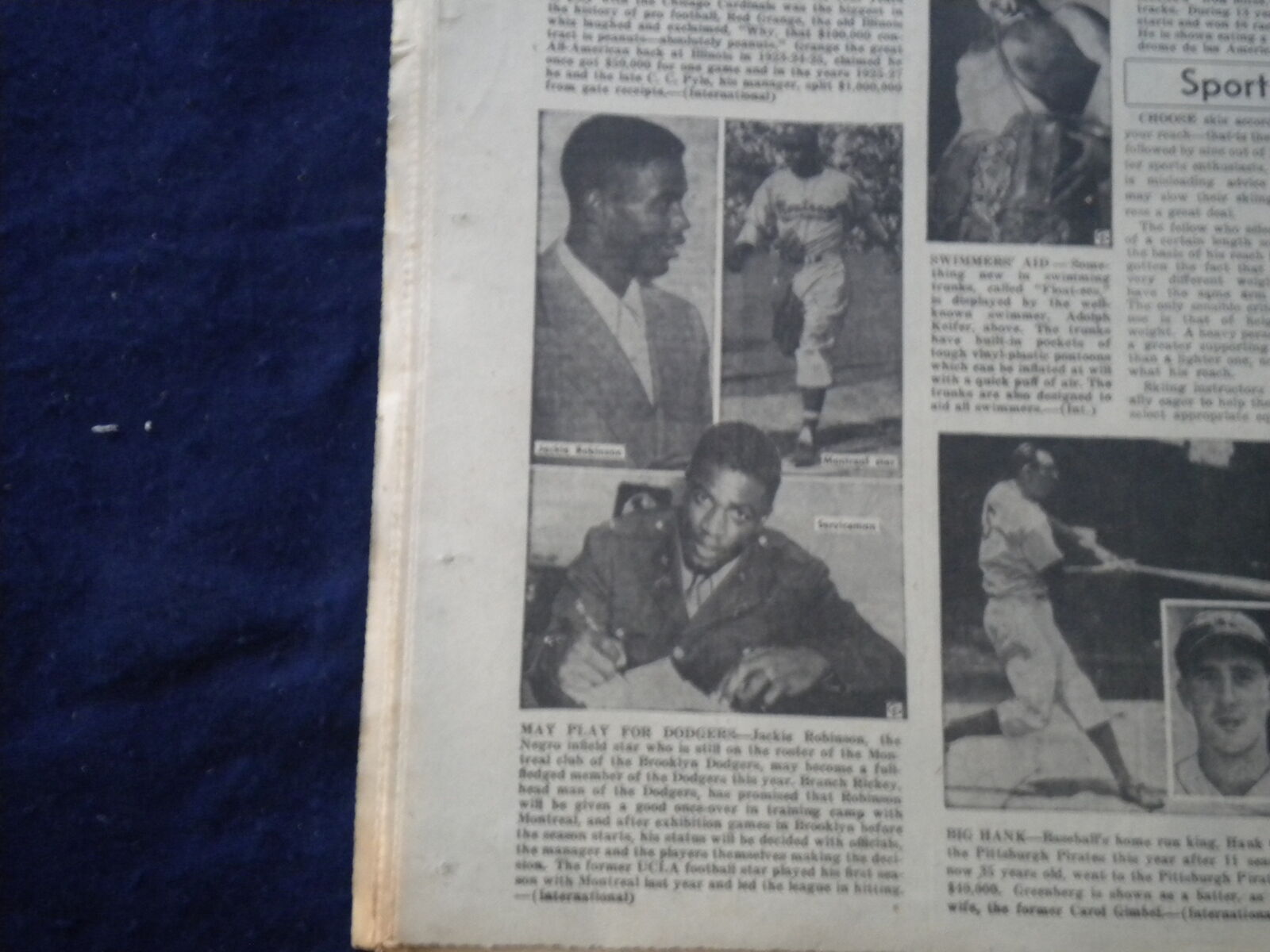1947 FEB 1 PHILADELPHIA DAILY NEWS NEWSPAPER - JACKIE ROBINSON-MONTREAL- NP 5994