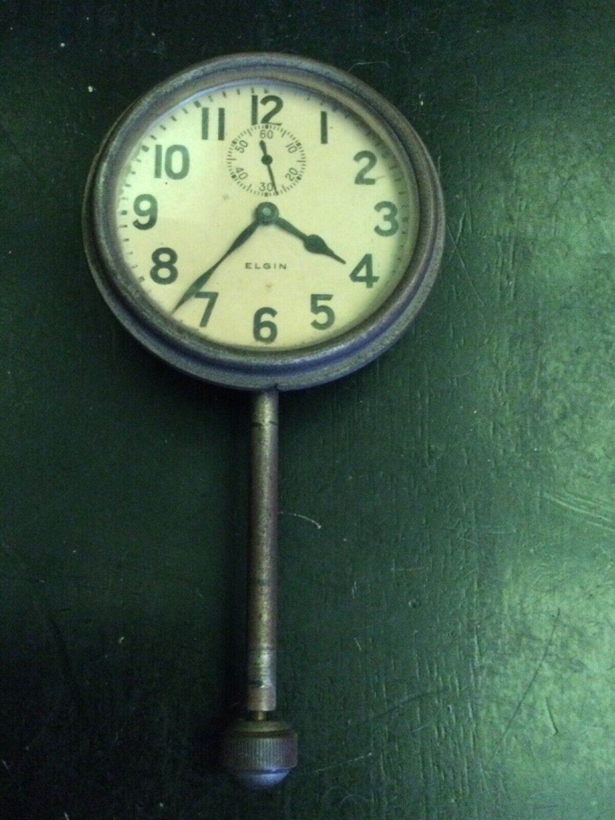 Elgin 8 Days Old Car Clock balance Ok. all original 82 mm. in diameter