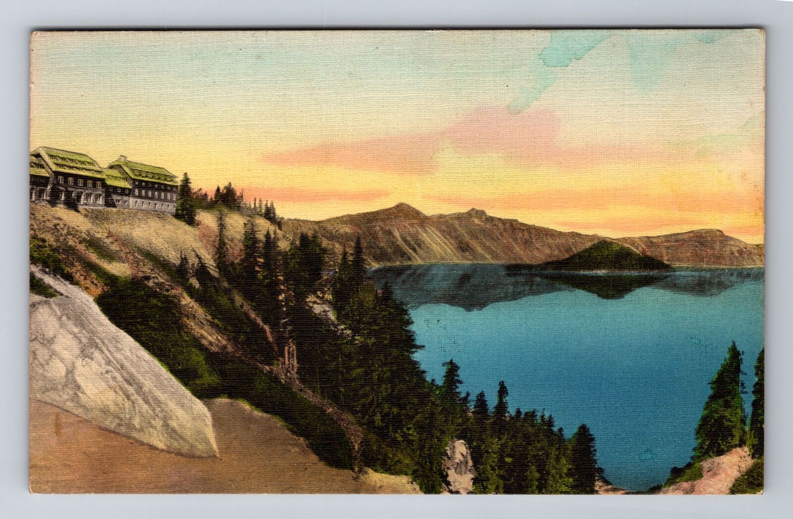 OR-Oregon, Crater Lake National Park, Antique, Vintage c1934 Souvenir Postcard