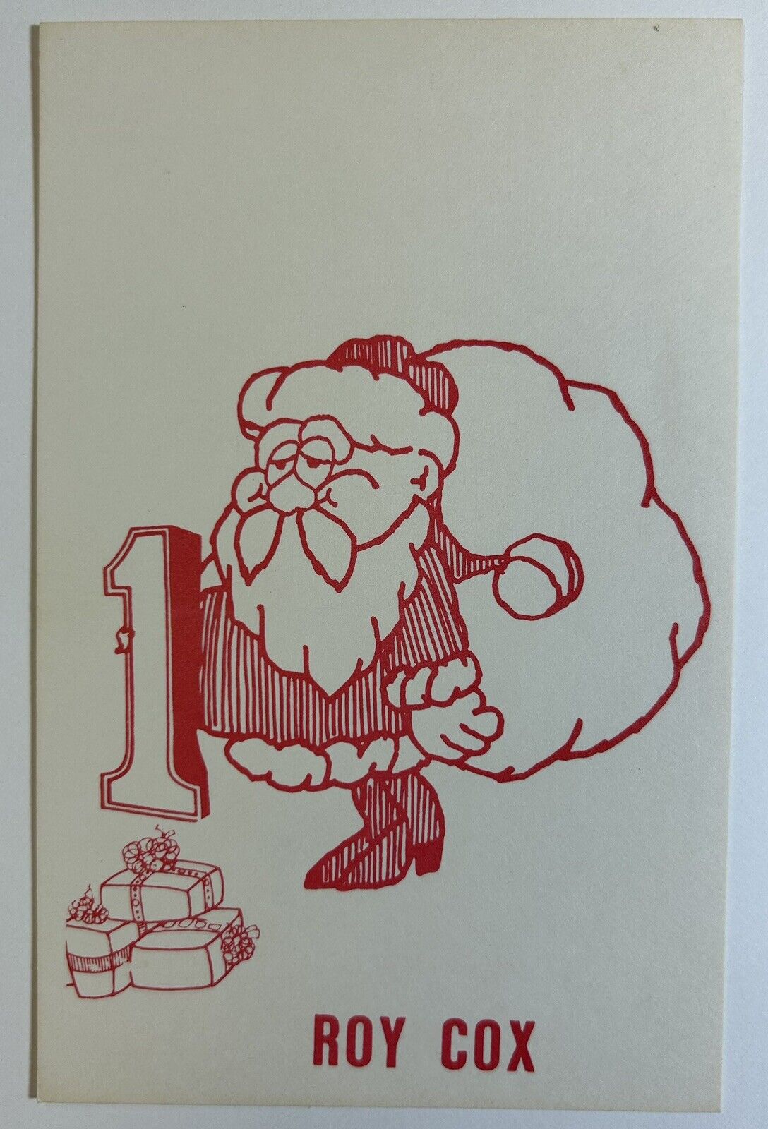 Roy Cox Cartoon Santa Postcard, Unposted, Baltimore, Maryland