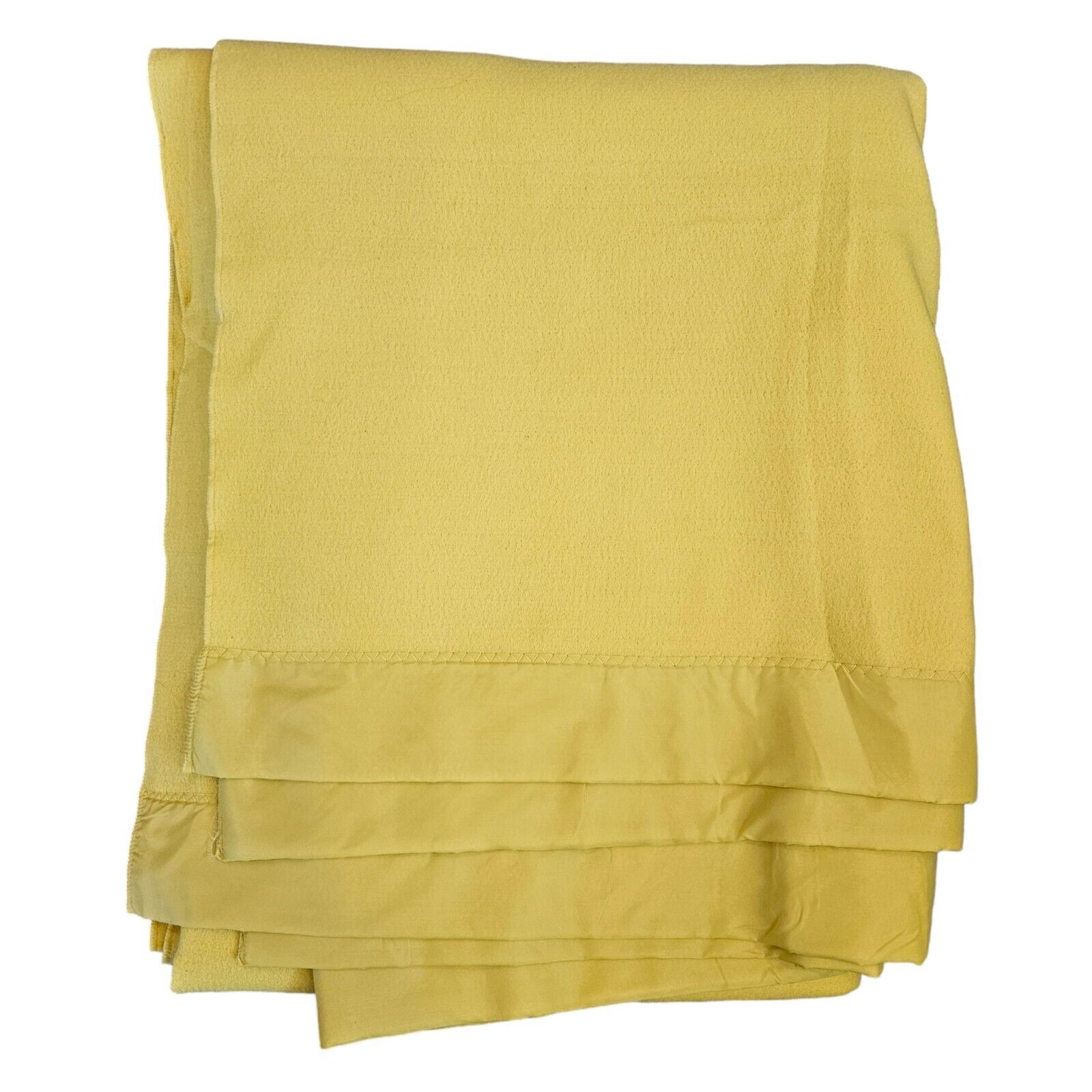 VTG 70s Chatham Esmond Sunrise Blanket Fiberwoven Nylon Satin Trim Binding 71x92