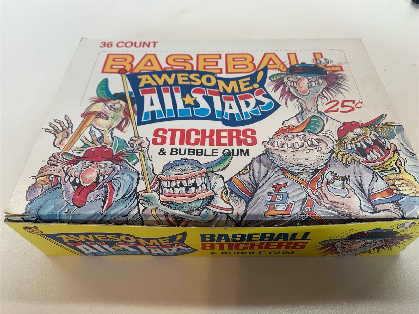 1988 Leaf Baseball Awesome All Stars Stickers & Bubble Gum 36 Packs Full Box