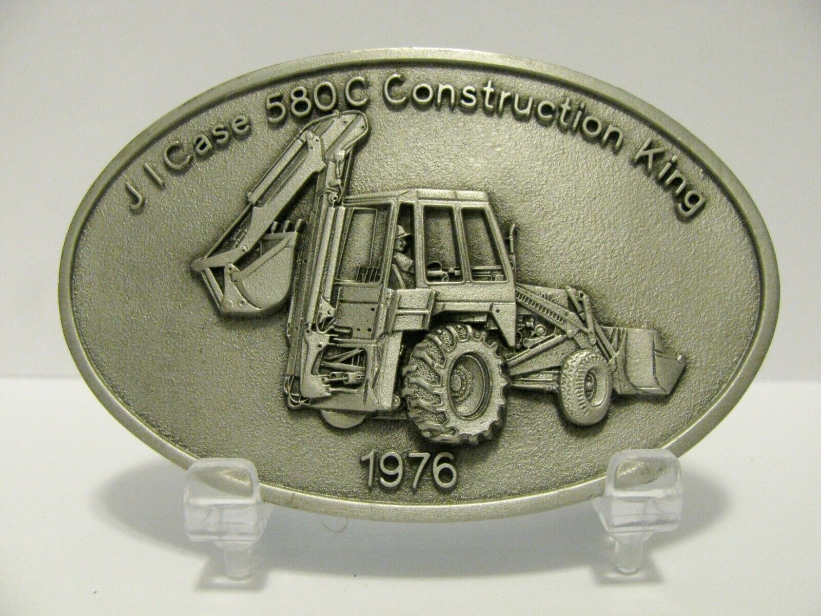 *Case Construction King 580C Loader Backhoe Tractor Pewter Belt Buckle 1976 1975