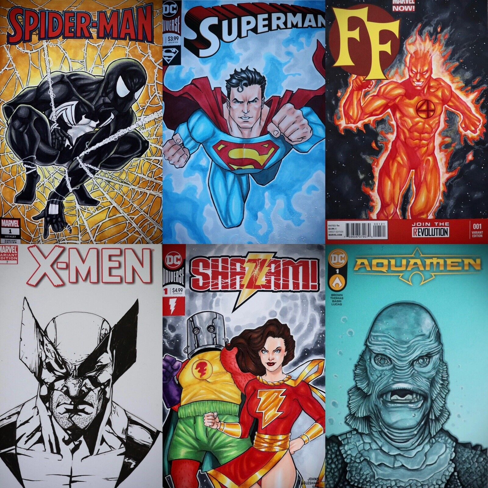 Original Custom Blank Sketch Cover Artwork DC Comics Marvel Comics Commissions