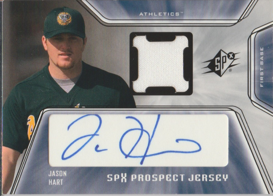 Jason Hart 2001 UD SPx prospect jersey auto autograph card 149