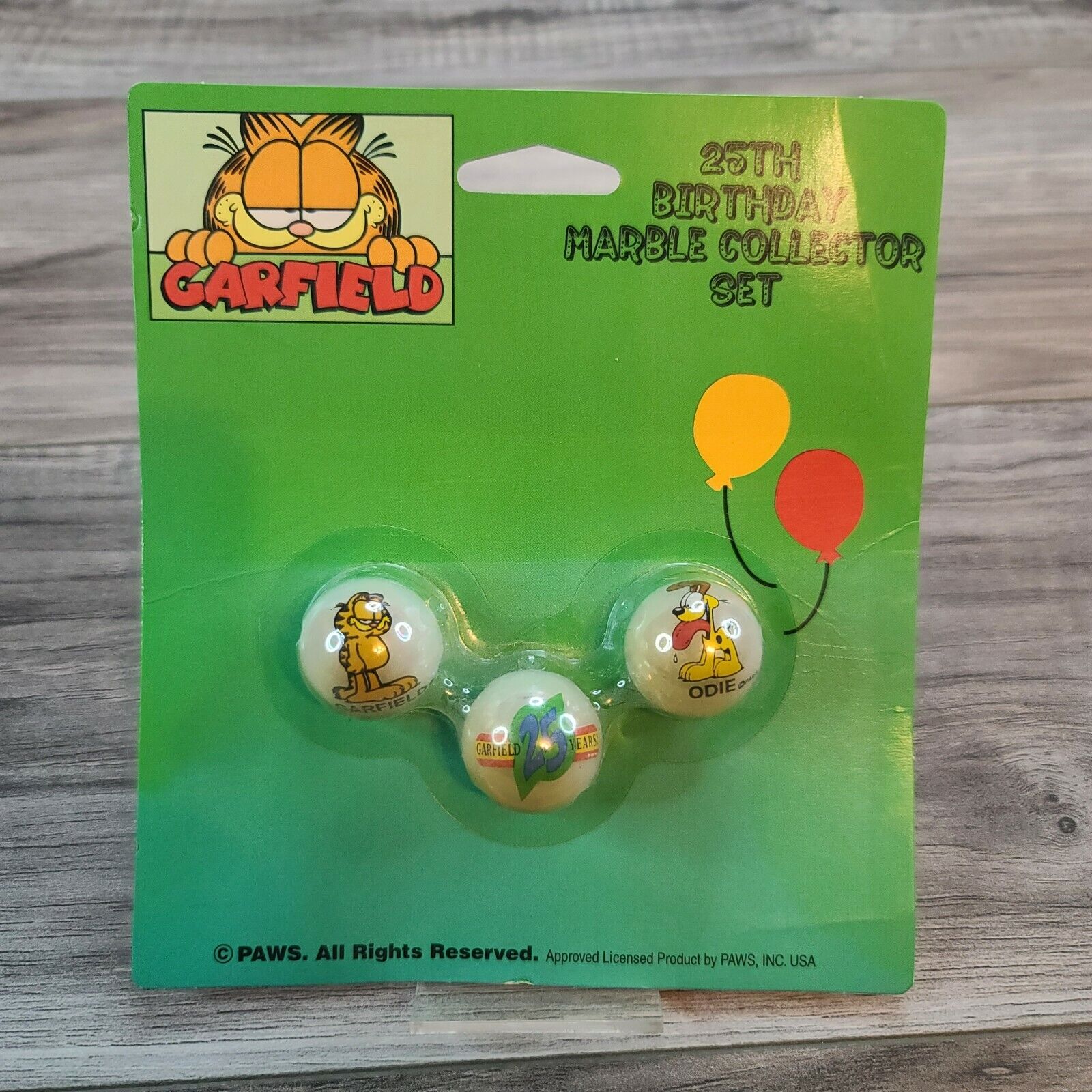 Garfield 25th Birthday Collector Set Collectable Marbles Odie New Rare Unique