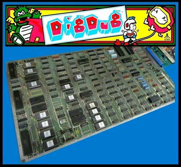 Arcade,Coin Operated, Amusement, Atari, Dig Dug, Board, CPU, Working