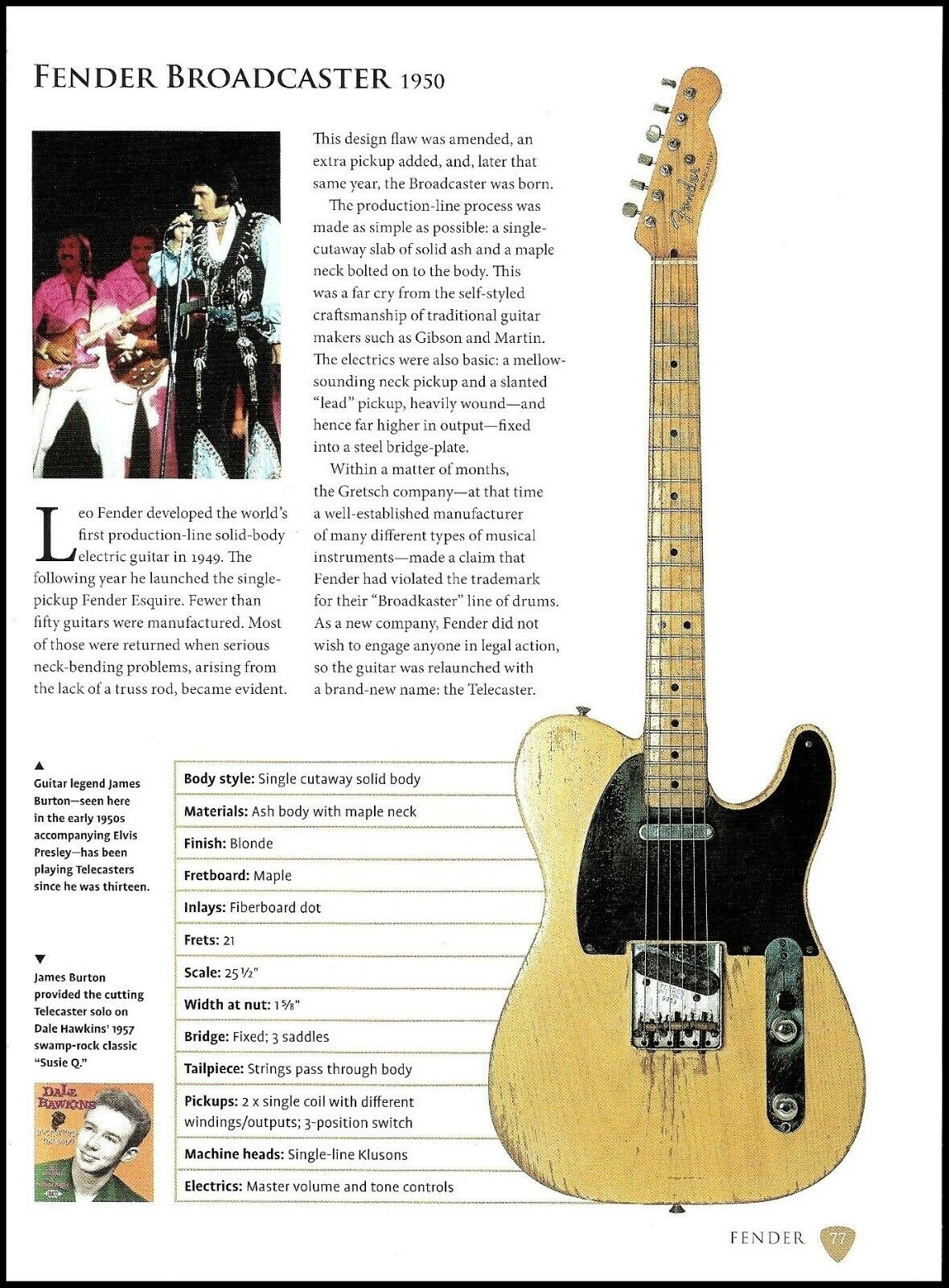 James Burton Fender Broadcaster Wilko Johnson Telecaster guitar history article