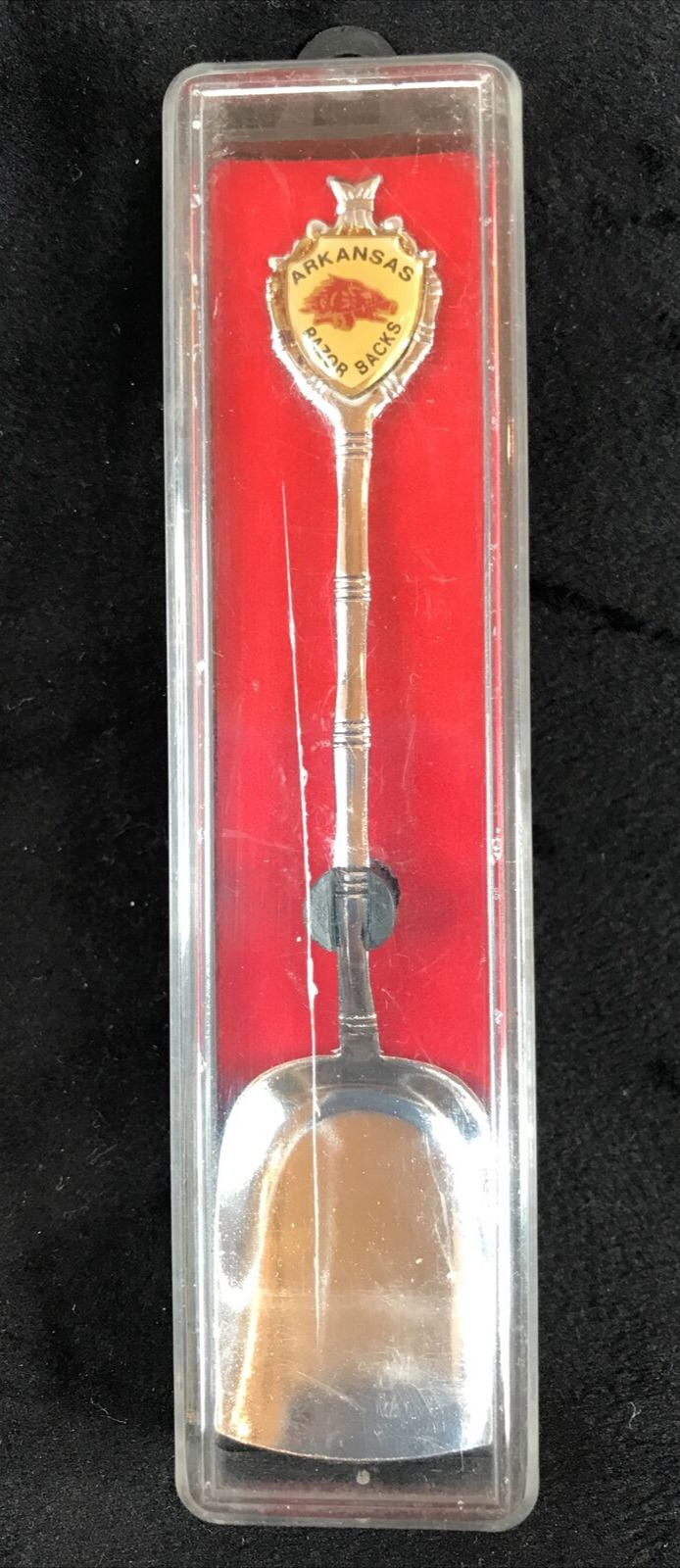 Vintage Collectors Souvenir State Spoon Arkansas Razor Backs 4.75\