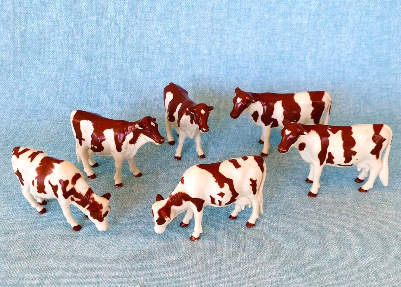 Vintage Ertl Spotted Guernsey Milk Cows ~ Lot of 6