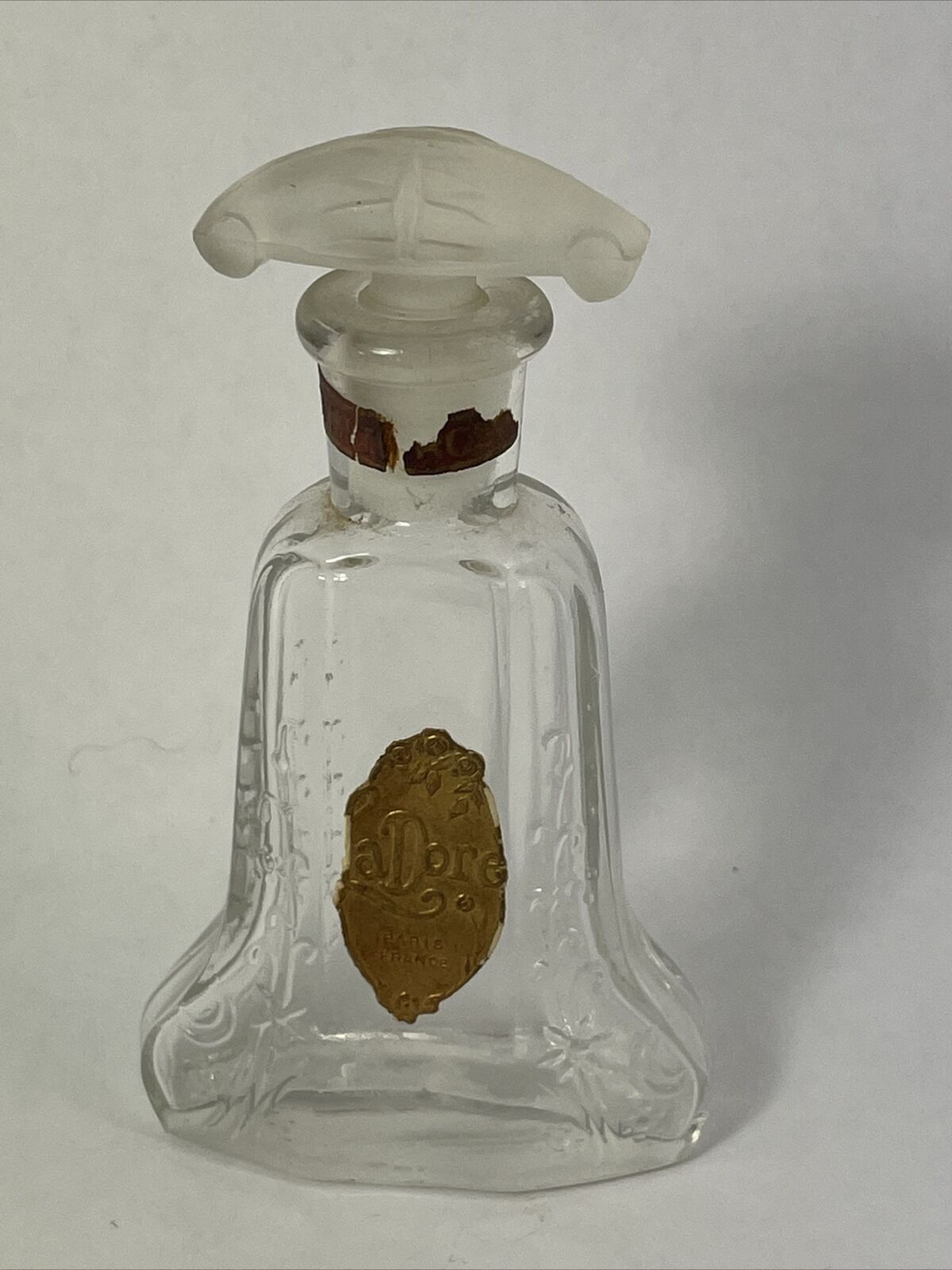 LaDore Paris France Antique Perfume Bottle with partial label 