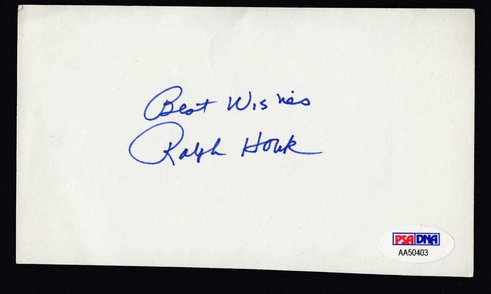 Ralph Houk Autographed unlined index card PSA/DNA 1961 Yankees