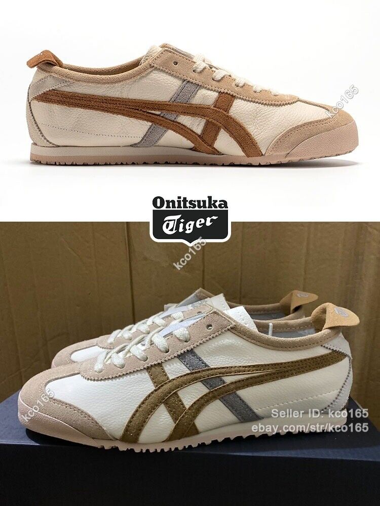 NEW Vintage Onitsuka Tiger MEXICO 66 Sneakers - Cream Khaki Carbon Unisex Shoes