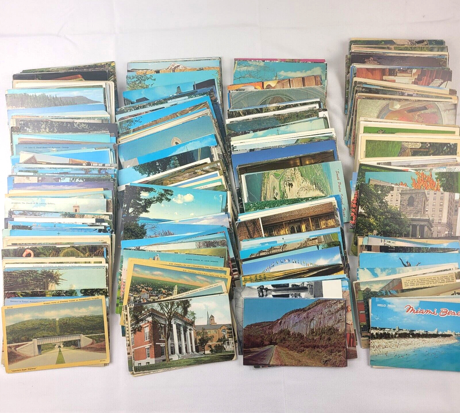 Lot Vintage Postcards 1000+ U.S.A. Towns Streets Landscape States Holiday Church