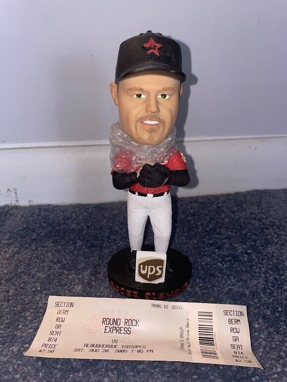 Roger Clemens, Round Rock Express, 2005 bobblehead with ticket stub
