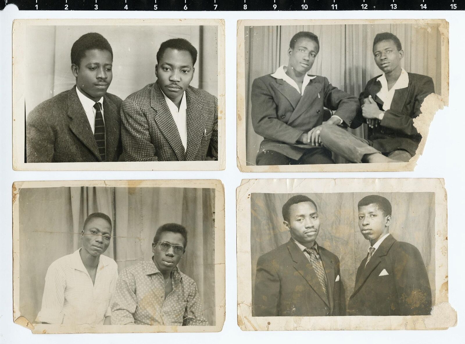 (4x) c. 1950's Male Friends, Mali & Senegal Vintage Photos FETOUNI MOUMOUNY