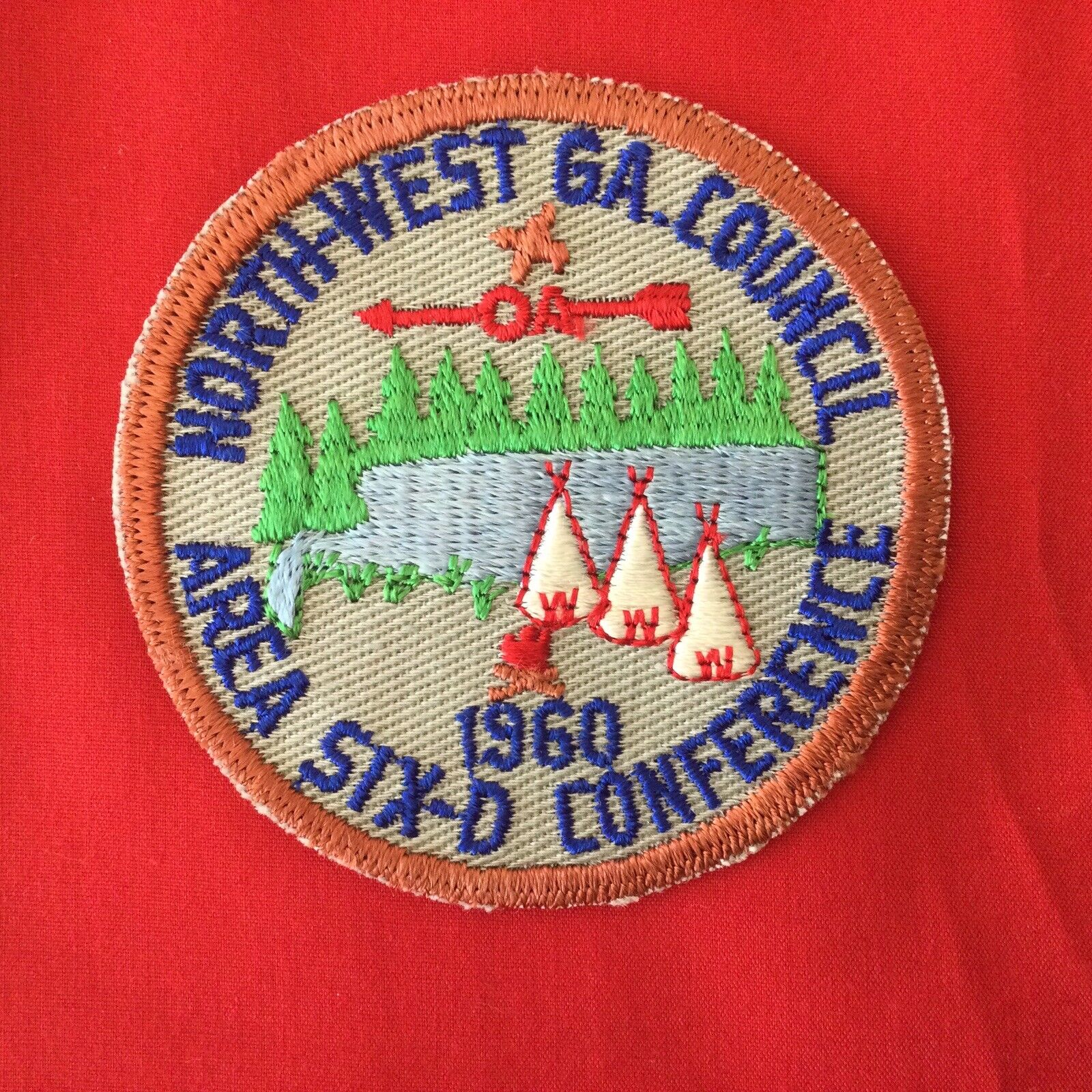 Boy Scout OA 1960 Area Six-D Conference N.W. GA. Order Of The Arrow Patch F243B1