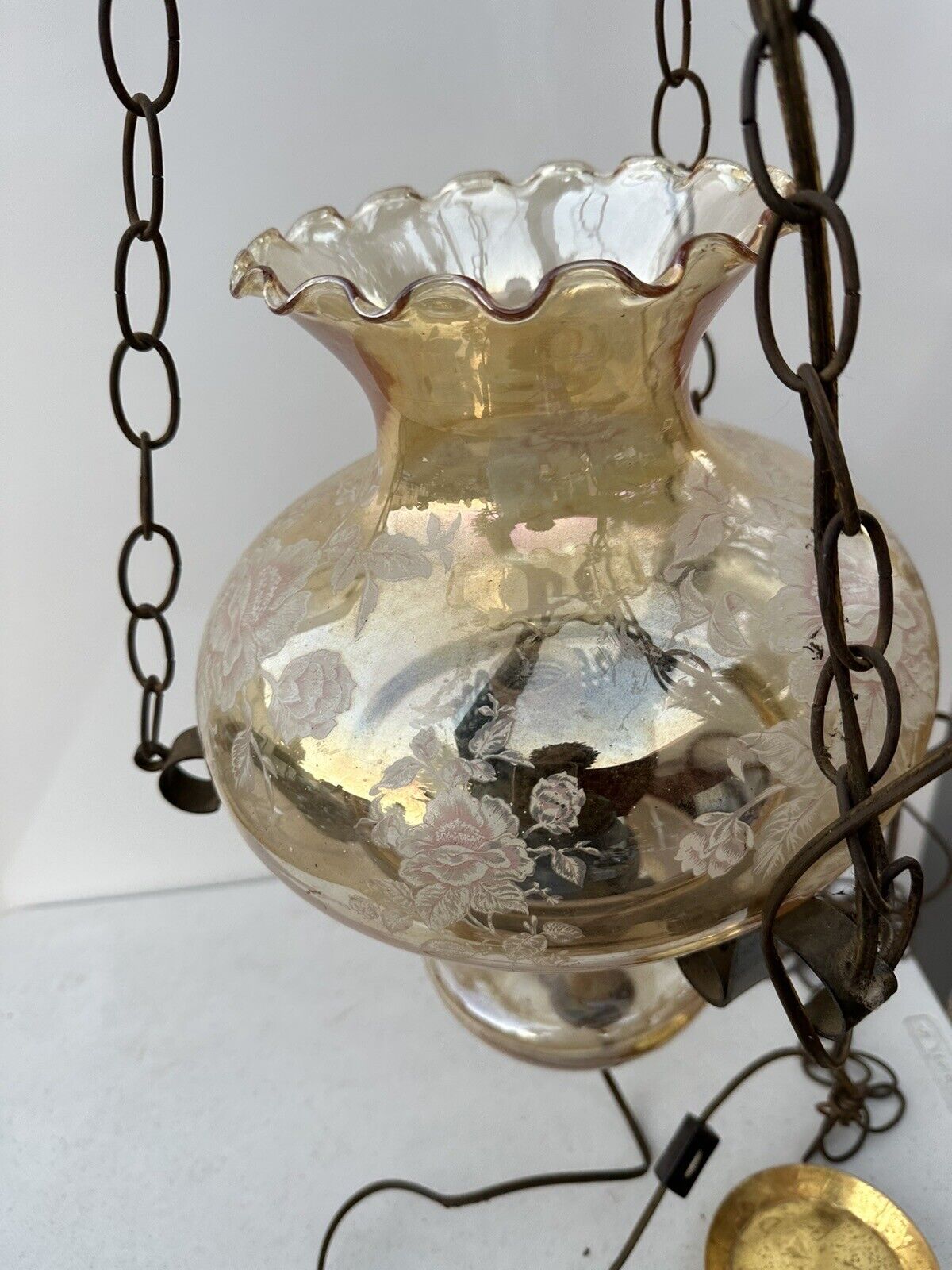 vintage double globe hanging lamp