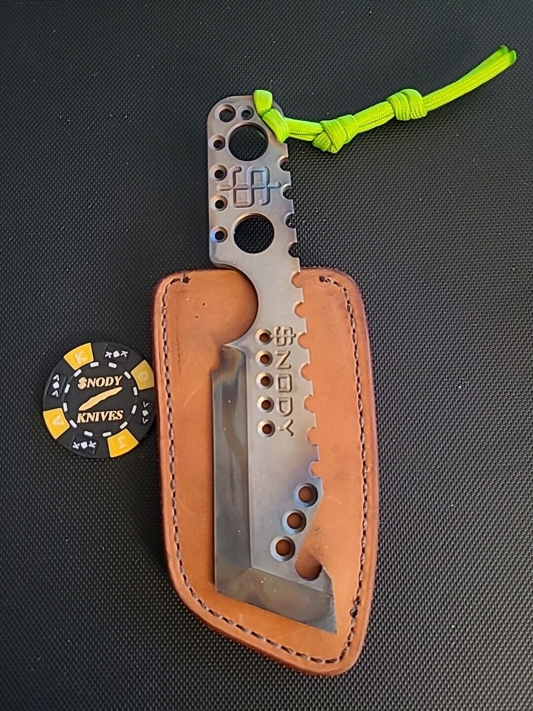 Snody Knives Custom Texas Tanto/Ghetto Gator Bottle Opener Knife And Poker Chip