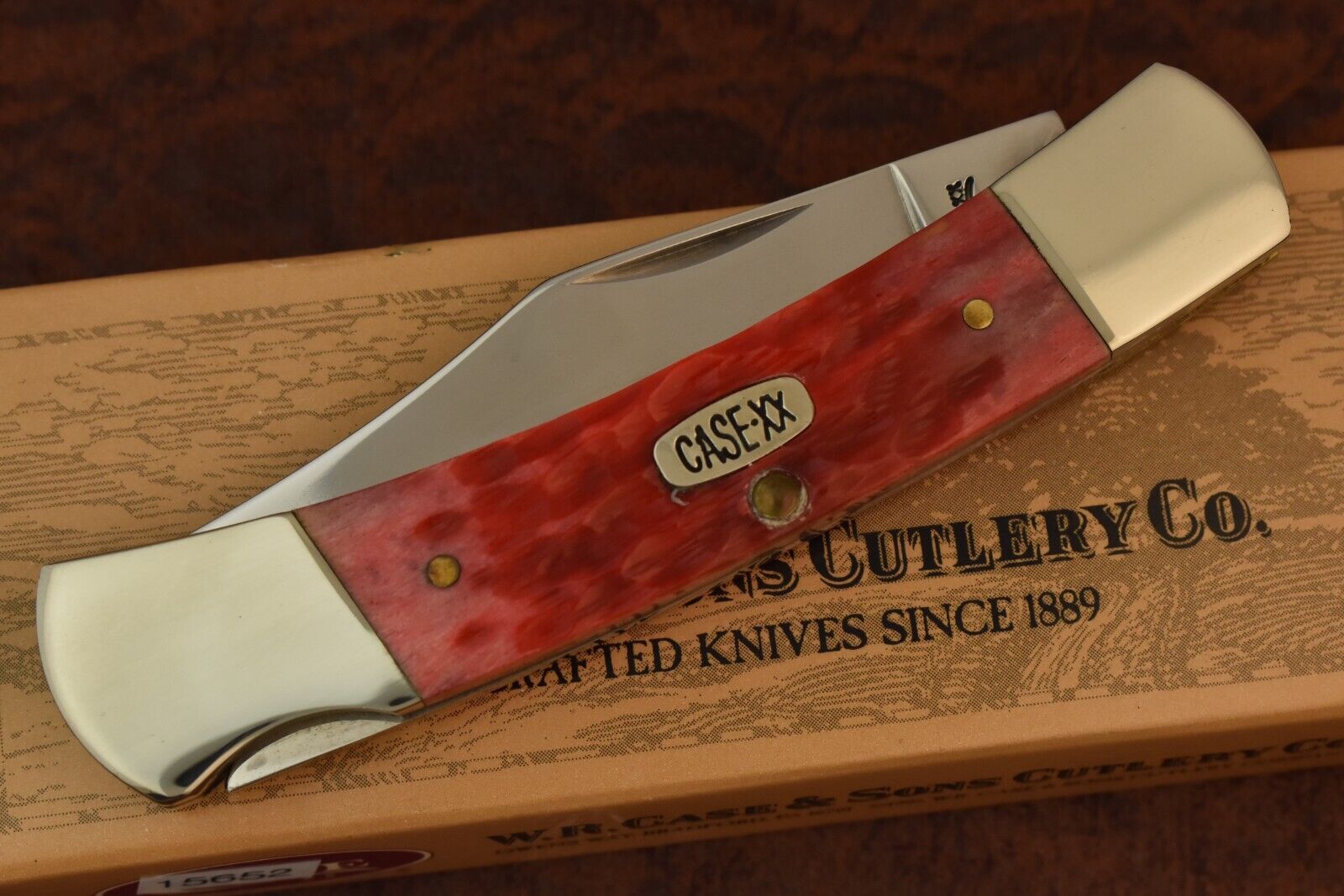 CASE XX USA 4 DOT 1996 JIGGED DARK RED BONE LOCKBACK KNIFE 61405L SS NICE (15652