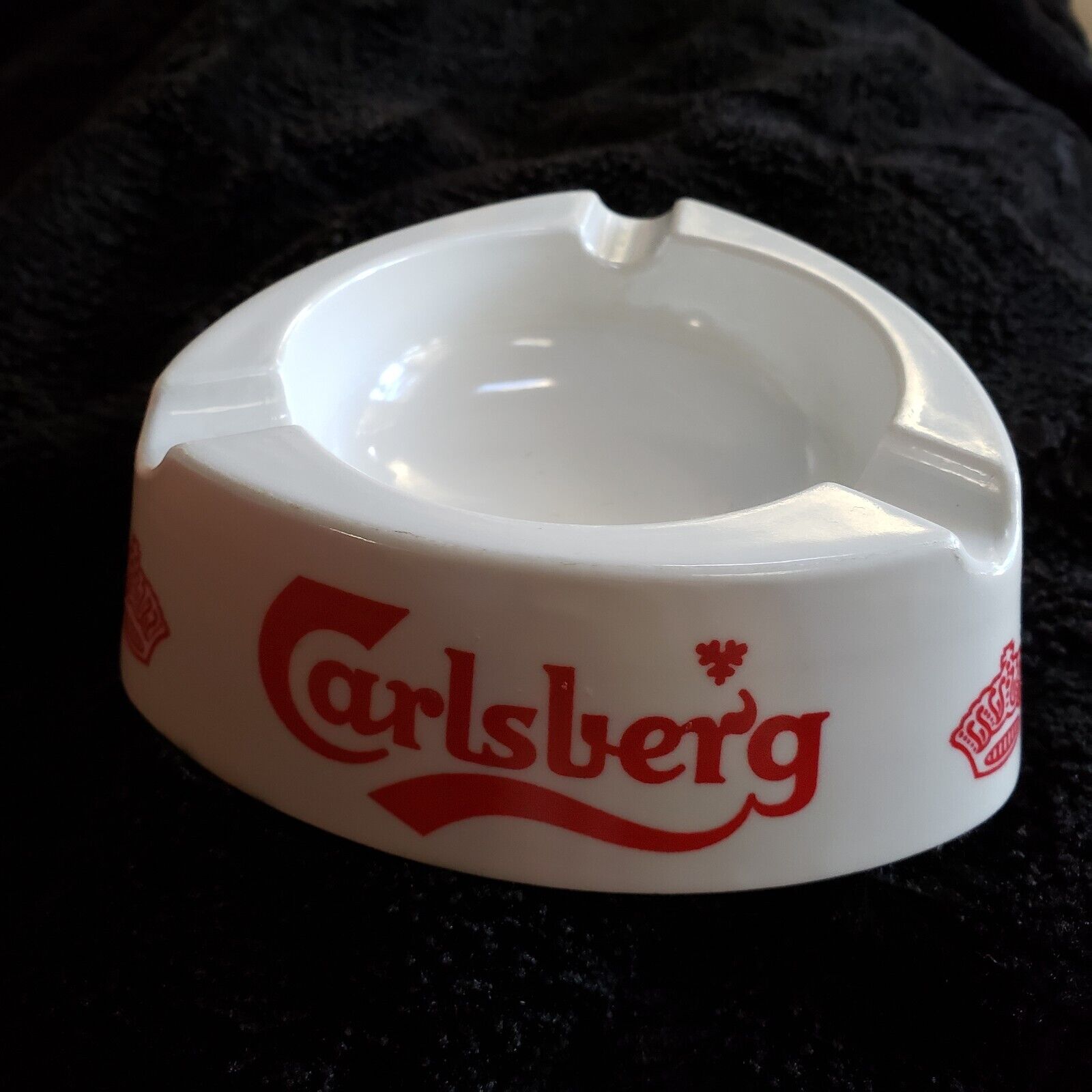 Vintage Carlsberg Beer PLASTIC Ashtray Made in Italy