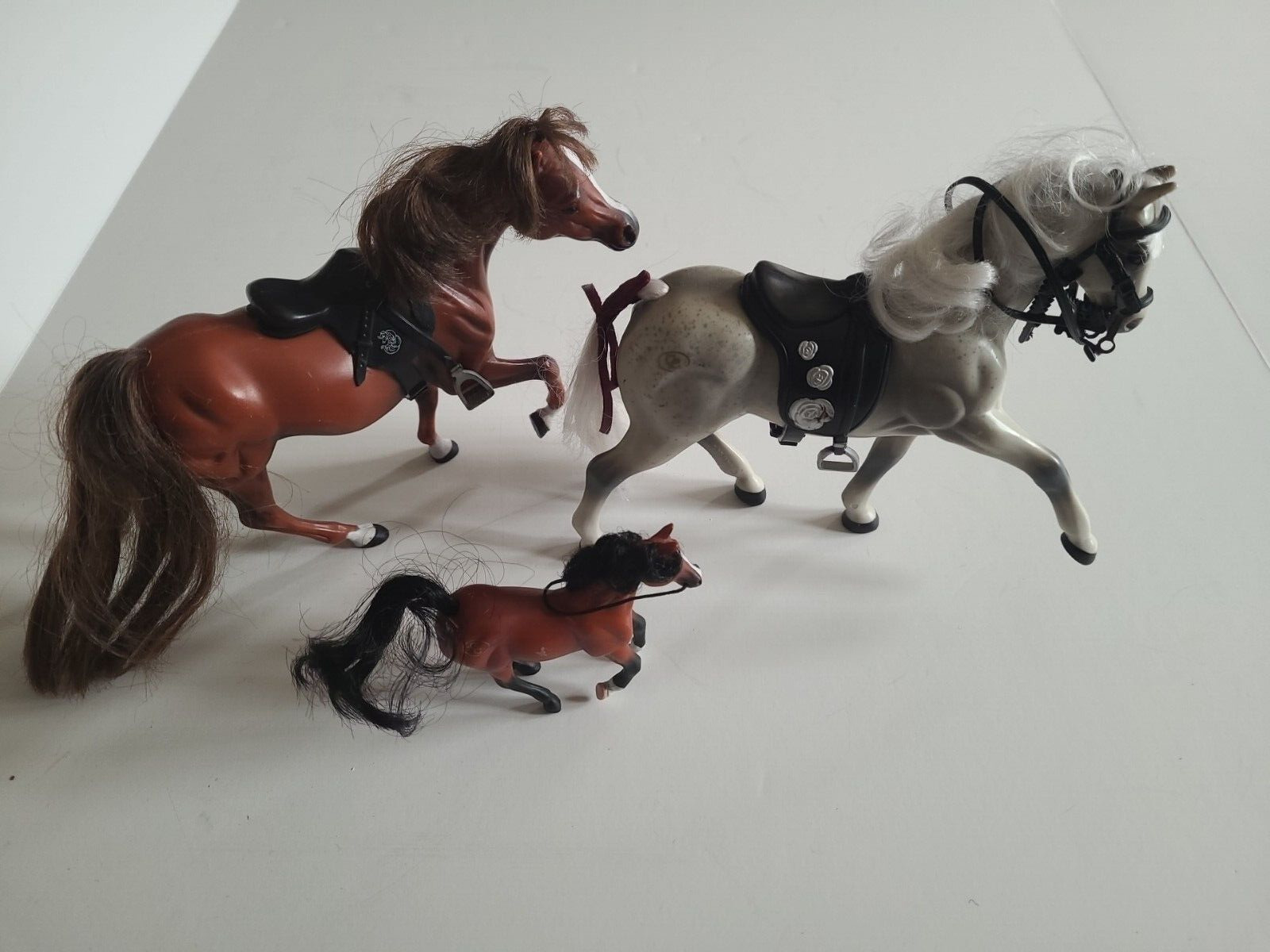 Lot 3 Grand Champion toy Horses Vintage Brown Gray Horse