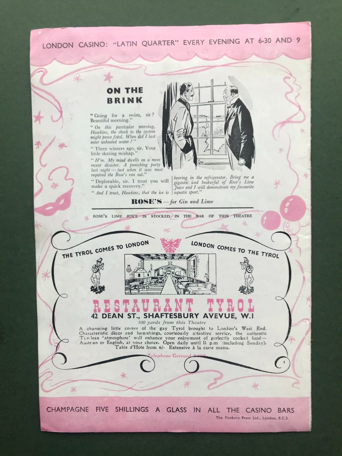 1951 Tom Arnold & Emile Littler  Latin Quarter Revue Theatre Programme