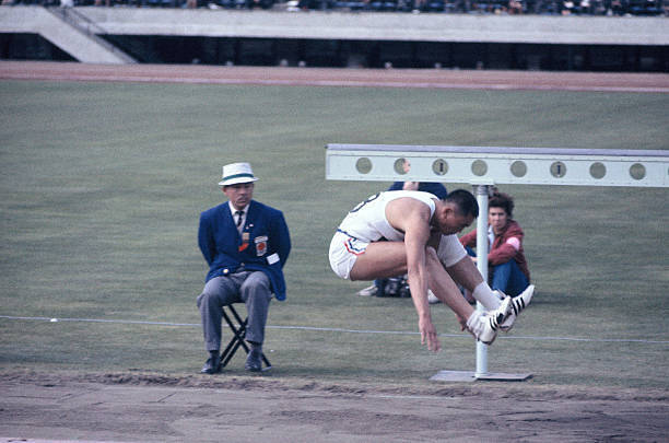 Yang Chuan-Kwang Of Chinese Taipei Competes In The Long Jump Of 1964 Old Photo