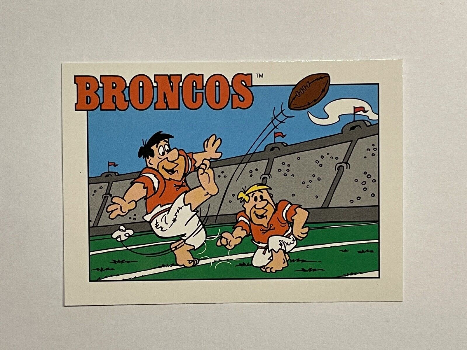The Flintstones NFL 1993 Cardz #35 Denver Broncos Schedule