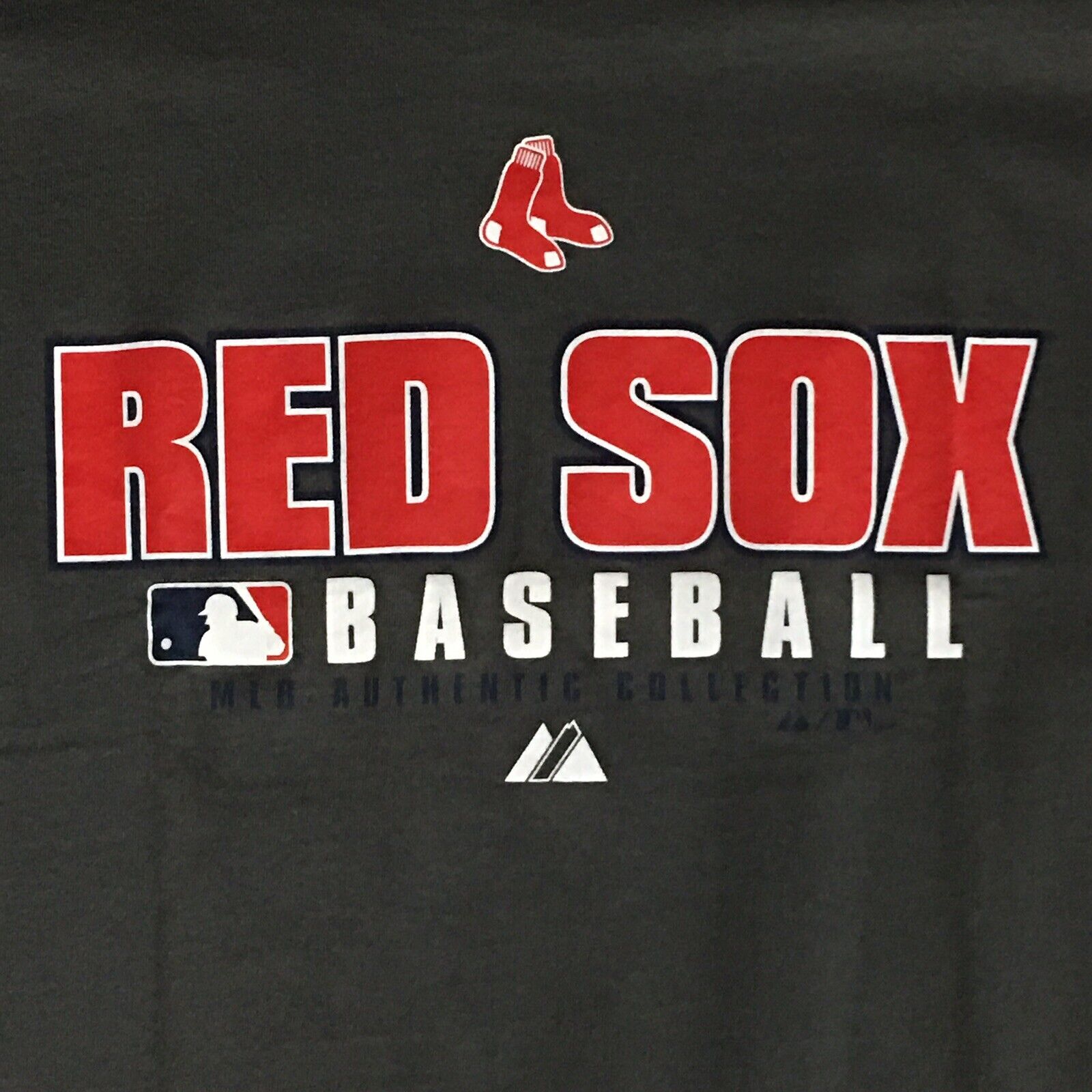 Men’s BOSTON RED SOX Baseball Majestic Authentics Collection GRAY Tshirt - Large