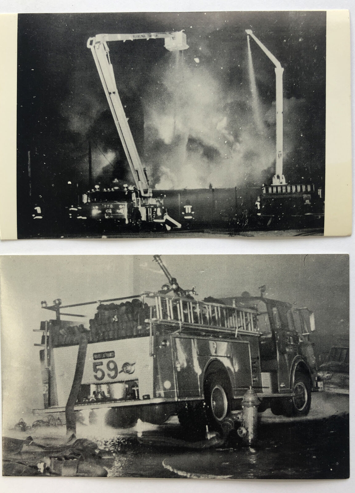 Philadelphia Bureau Of Fire Eng. #59 and Ladder #18 /Engine 72 Squirt Post Cards